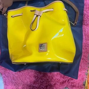 Dooney & Burke large patent leather bucket bag